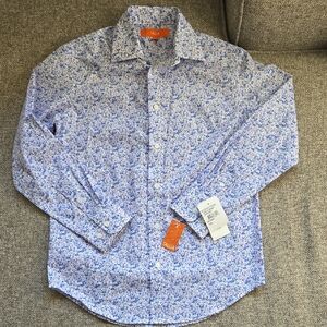 NWT Tallia Boy's Blue Floral Shirt